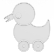 Zabawka kaczka na kółkach