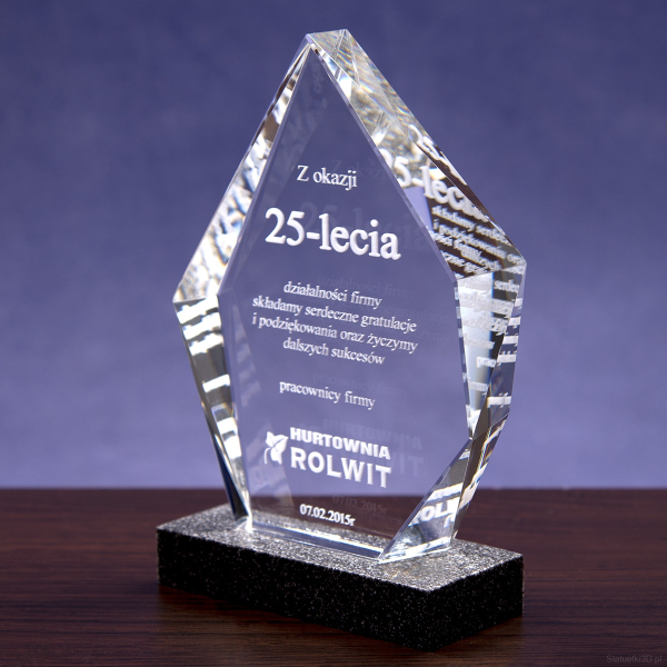 Statuetka 3D na jubileusz firmy Rolwit