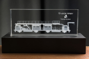 Statuetka 3D z modelem pociągu na jubileusz firmy