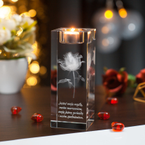 Świecznik Róża 3D » Miłości «- 2