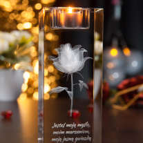 Świecznik Róża 3D » Miłości « - 5