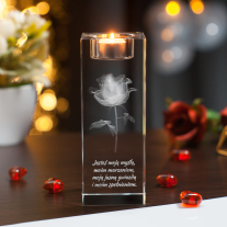 Świecznik Róża 3D » Miłości « - 1