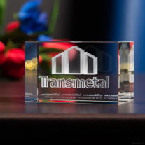 Statuetka 3D z logo Transmetal