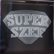 Statuetka 3D Super Szef - zbliżenie