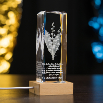 Statuetka 3D z kwiatem konwalii na podstawce ZUK LD0012