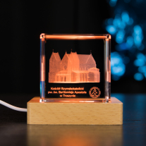 Statuetka 3D z kościołem św. Bartłomieja na podstawce ZUK LD014 - czerwone podświetlenie