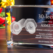 Statuetka 3D na 30-lecie firmy Asmet