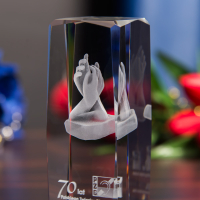 Statuetka 3D na jubileusz Polskiego Związku Głuchych 3D - 2