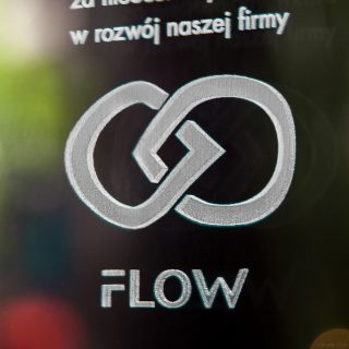 Statuetka 3D z logo Flow - zbliżenie 2