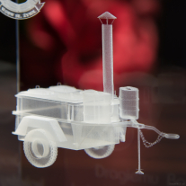 Statuetka z modelem 3D kuchni polowej - zbliżenie