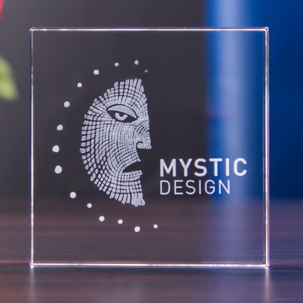 Statuetka 3D z logo Mystic Designe - front