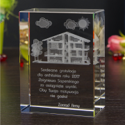 Statuetka z modelem 3D przekroju domu