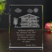 Statuetka z modelem 3D przekroju domu - front