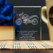 Statuetka z modelem 3D motocykla - front