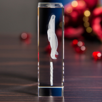 Statuetka z modelem 3D splecionych serc - bok