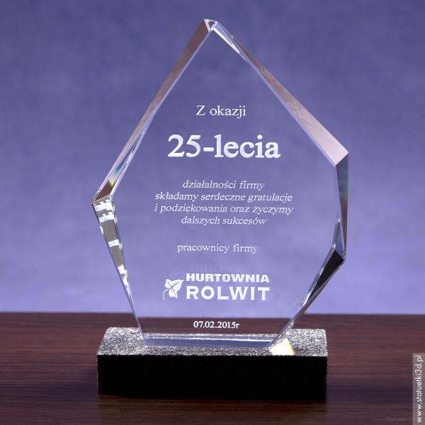 Statuetka 3D na 25 lecie