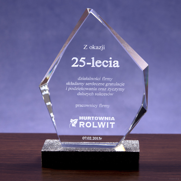 Statuetka 3D na 25-lecie Hurtowni Rolwit