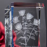 Bukiet róż 3D pomysł na prezent Kryształ 3D - zbliżenie