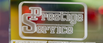 Statuetka 3D z logo Prestige Service - zbliżenie