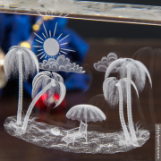 Słoneczna Plaża 3D - widok z bliska na 12x9x3 cm