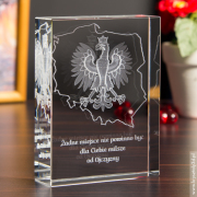 Orzeł Biały 3D - duży kryształ 3D - prezent dla mężczyzny