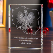 Orzeł Biały 3D - duży kryształ 3D - prezent dla chłopaka