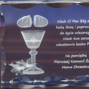 Szklany prezent na komunię