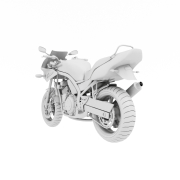 Render 3D modelu motocykla YAMAHA