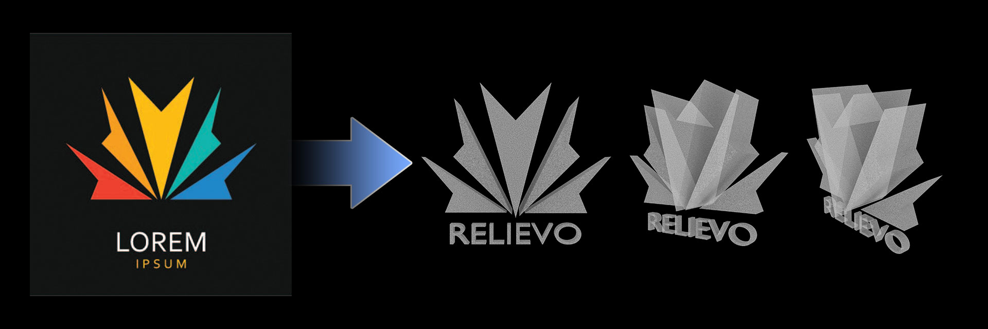 Transformacja logotypu - relief