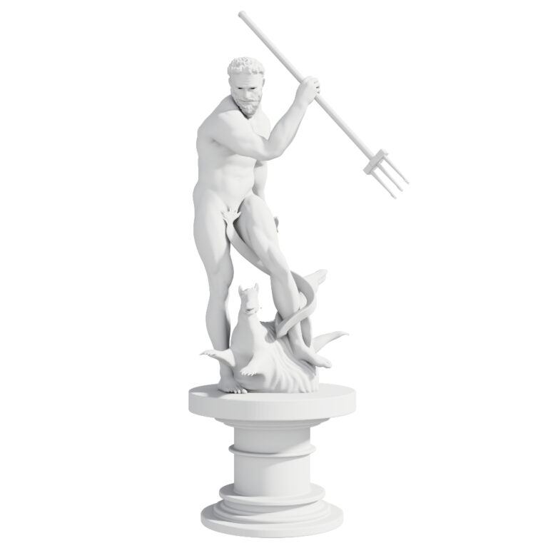 Model 3D fontanny Neptuna w Gdańsku