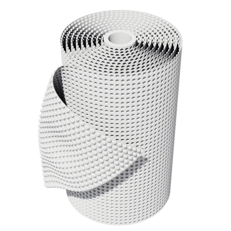 Model 3D folii bąbelkowej w rolce