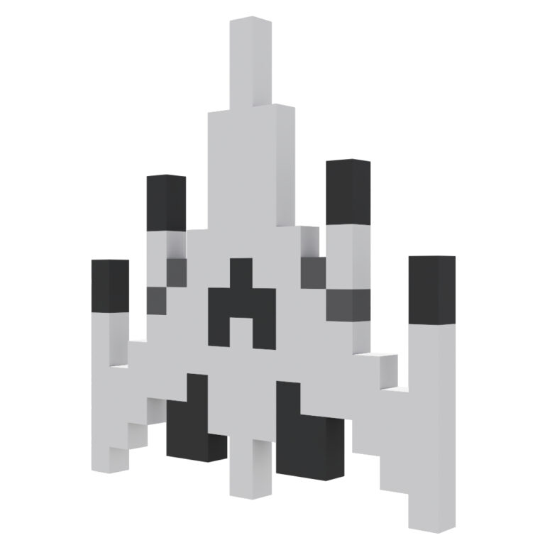 Model 3D statku z gry Galaga