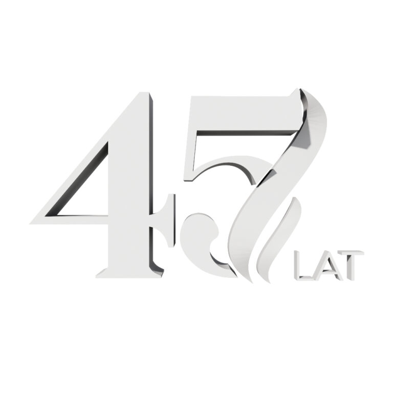 Model 3D liczby 45 z napisem LAT